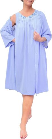 Shadowline Women's Nightgown Sleeveless Petals Short Nylon Gown and Robe Two Piece Set in Saudi Arabia