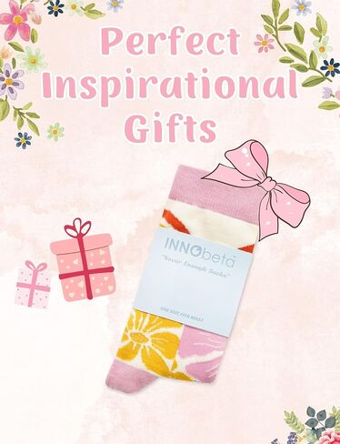 InnoBeta You Got This Gifts for Women – “Girl, You Got This!" Floral Crew Socks, One Size – Inspirational Pink Gift for Girls, Friends, Daughters, Birthday or Graduation in Saudi Arabia
