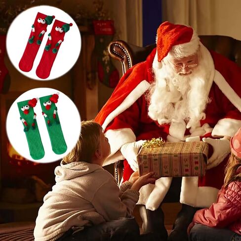Christmas Hand in Hand Socks - Funny Xmas Couple Magnetic Holding 3D Doll Friendship Socks for Women, Men, Kids in Saudi Arabia