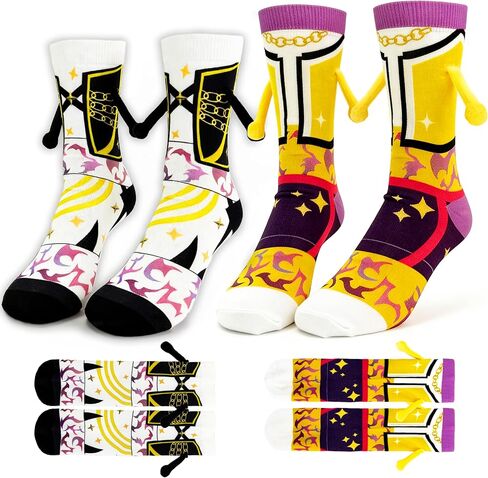 2 Pairs Kpop Socks, Magnetic Socks that Hold Hands Gifts Accessories Birthday Party Favors Costume for Teens Adults in Saudi Arabia