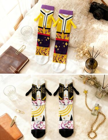 2 Pairs Kpop Socks, Magnetic Socks that Hold Hands Gifts Accessories Birthday Party Favors Costume for Teens Adults in Saudi Arabia