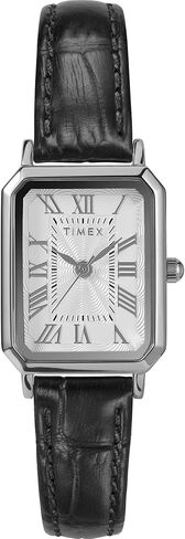 Timex Women's Dress 21mm Watch - Black Strap White Dial Silver-Tone Case in Saudi Arabia