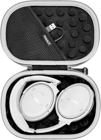 حالة التخزين الصلبة المتوافقة مع BOSE QC 45 II ، QC 35 (Series II) ، QC35 ، QC25 سماعات وملحقات ، حقيبة حمل واقية. - رمادي (بطانة رمادية) in Saudi Arabia