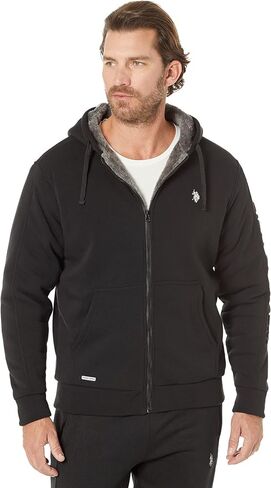U.S. Polo Assn. mens Embossed Wordmark Sherpa Hoodie in Saudi Arabia