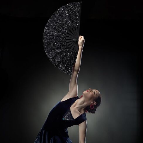 4 قطع من مروحة قابلة للطي كبيرة لامعة - مروحة يدوية منبثقة للرقص على الخط ومراوح طقطقة للأحذية على الرقص على الأرض، والحفلات، وEDM، والزفاف، وفي الهواء الطلق، والديكور in Kuwait