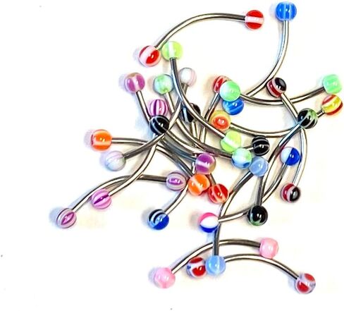 Luxe Modz Snake eye Tongue rings Piercing Jewelry 20 Piece Value Pack 316L Surgical Steel Long shaft 16 Gauge 14mm NO DUPLICATES in Saudi Arabia