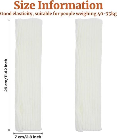 White Y2K Arm Warmers, White Long Fingerless Knitted Gloves with Thumb Hole, Harajuku Kawaii Punk Gothic Arm Sleeves for Women & Men, Grunge Accessories for Band Party Halloween Christmas in Saudi Arabia