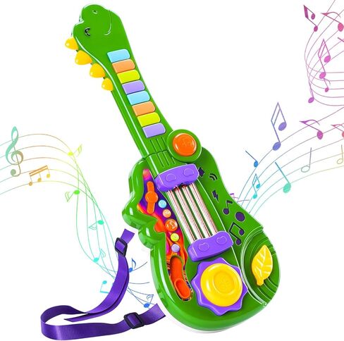 Children's Guitar-Piano 2-in-1 Musical Instrument Toddler Toys with Volume Control and Light-Up Music Features Children's Toys for Boys and Girls Aged 1, 2, 3, 4, and 5 in Kuwait