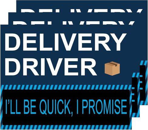 Orange-Yellow Car Magnet for Delivery Vehicle Makes Stops Frequent Stops Deliver Magnet Sign 7.5x25cm(2.9x9.8inch) in Kuwait