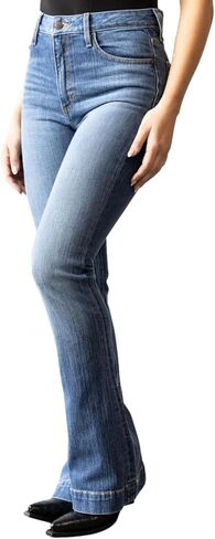 Kimes Ranch Women's Jennifer Casual Durable Western Ultra-High Rise & Wide Flare Leg Denim Black Jeans in Saudi Arabia