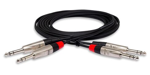 Hosa HSS-015X2 Dual REAN 1/4 in TRS to Same Pro Stereo Interconnect Cable, 15 Feet (HSS015X2) in Saudi Arabia