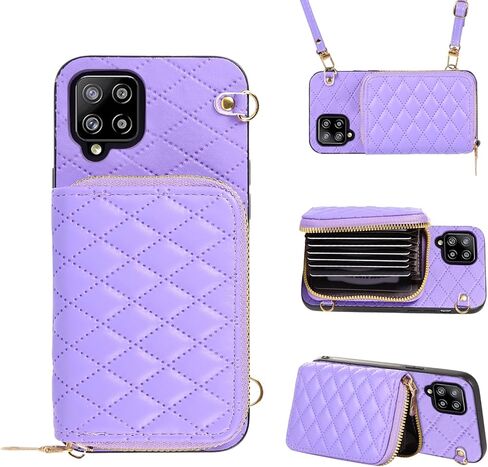 Detachable Crossbody Strap Wallet Case for Samsung Galaxy A32 5G 2021 6.5 inch Zipper Purse, Multi Card Slots and PU Leather Stand Phone Cover for M32 G5 A 32 32A S32 SM-A326U A326U Women Beige in Saudi Arabia