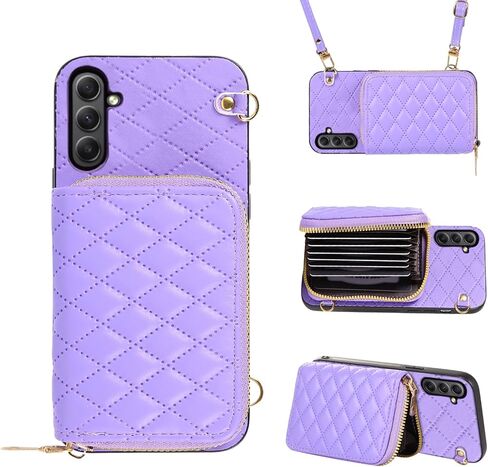 Detachable Crossbody Strap Wallet Case for Samsung Galaxy A32 5G 2021 6.5 inch Zipper Purse, Multi Card Slots and PU Leather Stand Phone Cover for M32 G5 A 32 32A S32 SM-A326U A326U Women Beige in Saudi Arabia