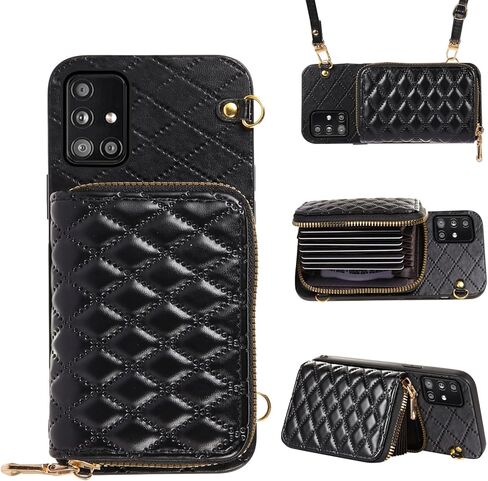 Detachable Crossbody Strap Wallet Case for Samsung Galaxy A32 5G 2021 6.5 inch Zipper Purse, Multi Card Slots and PU Leather Stand Phone Cover for M32 G5 A 32 32A S32 SM-A326U A326U Women Beige in Saudi Arabia