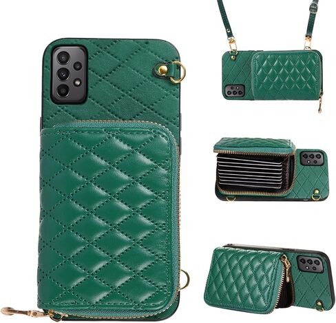 Detachable Crossbody Strap Wallet Case for Samsung Galaxy A32 5G 2021 6.5 inch Zipper Purse, Multi Card Slots and PU Leather Stand Phone Cover for M32 G5 A 32 32A S32 SM-A326U A326U Women Beige in Saudi Arabia