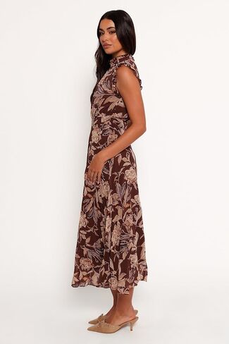 Petal & Pup Women's Delphine Maxi Dress-Brown Floral in Saudi Arabia