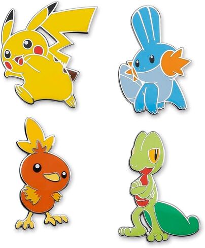 Pokémon Center: Pikachu, Treecko, Torchic & Mudkip Pokémon Pins (4-Pack) in Saudi Arabia