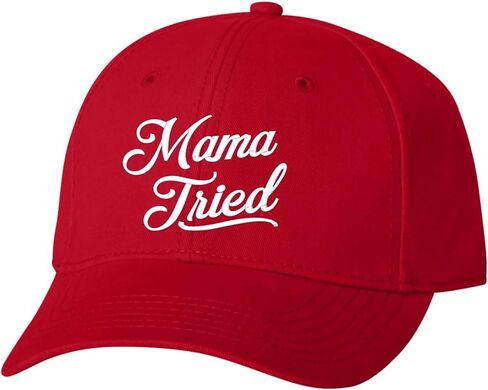 قبعة مطرزة من Go All Out Script Mama Tried Dad Deluxe Trucker البيسبول المسطحة in Kuwait