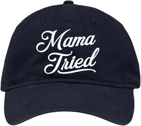 قبعة مطرزة من Go All Out Script Mama Tried Dad Deluxe Trucker البيسبول المسطحة in Kuwait
