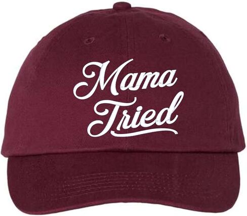 قبعة مطرزة من Go All Out Script Mama Tried Dad Deluxe Trucker البيسبول المسطحة in Kuwait