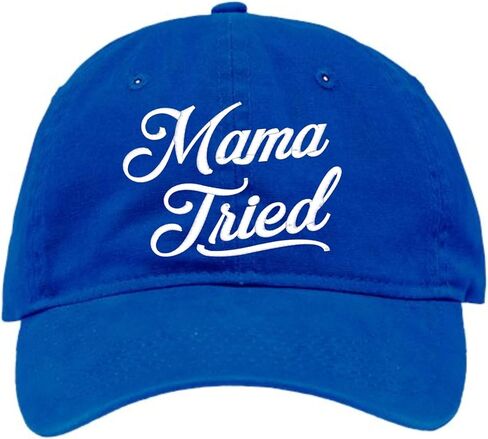 قبعة مطرزة من Go All Out Script Mama Tried Dad Deluxe Trucker البيسبول المسطحة in Kuwait
