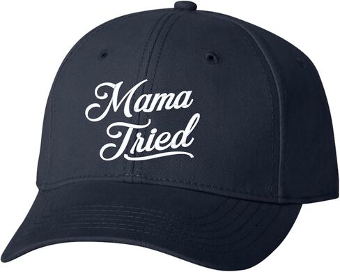 قبعة مطرزة من Go All Out Script Mama Tried Dad Deluxe Trucker البيسبول المسطحة in Kuwait