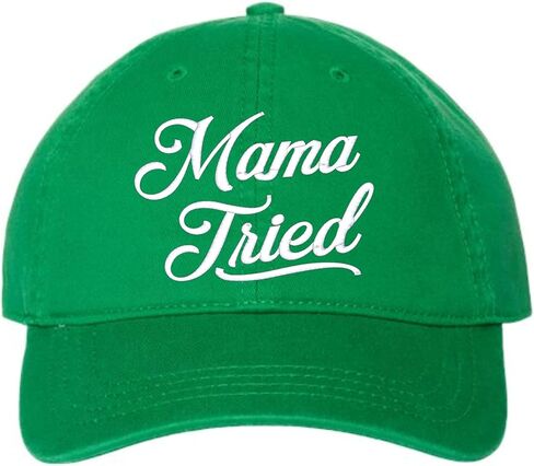 قبعة مطرزة من Go All Out Script Mama Tried Dad Deluxe Trucker البيسبول المسطحة in Kuwait