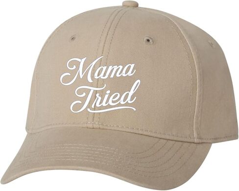 قبعة مطرزة من Go All Out Script Mama Tried Dad Deluxe Trucker البيسبول المسطحة in Kuwait