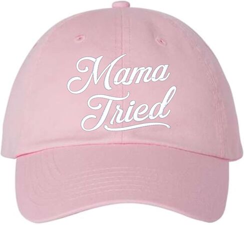 قبعة مطرزة من Go All Out Script Mama Tried Dad Deluxe Trucker البيسبول المسطحة in Kuwait