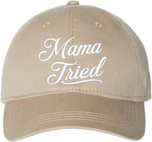قبعة مطرزة من Go All Out Script Mama Tried Dad Deluxe Trucker البيسبول المسطحة in Kuwait