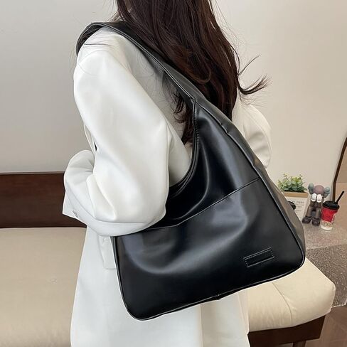 Hobo Bags for Women Large Vegan PU Leather Shoulder Purse Soft Casual Tote Handbag for Work Travel Daily Use in Saudi Arabia