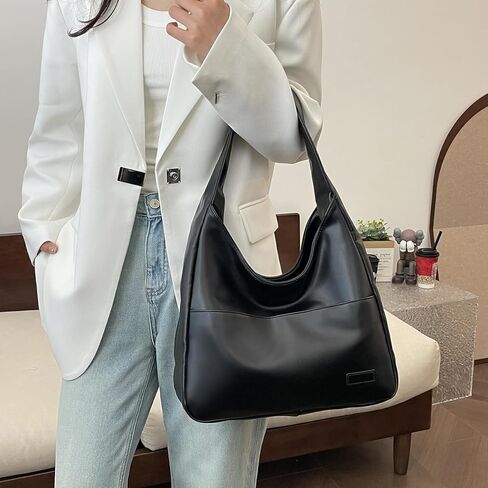 Hobo Bags for Women Large Vegan PU Leather Shoulder Purse Soft Casual Tote Handbag for Work Travel Daily Use in Saudi Arabia