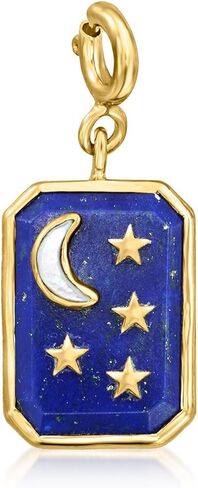 Ross-Simons Lapis and Mother-Of-Pearl Moon and Stars Charm in 18kt Gold Over Sterling in Saudi Arabia