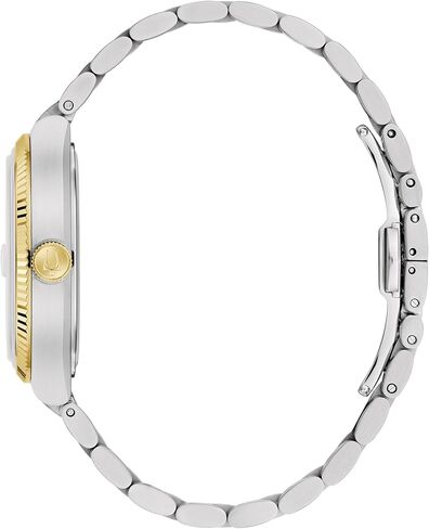 Bulova Super Seville Black Dial Two-Tone Stainless Steel Bracelet Watch 37.5mm - 98B458 in Saudi Arabia