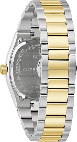 Bulova Super Seville Black Dial Two-Tone Stainless Steel Bracelet Watch 37.5mm - 98B458 in Saudi Arabia