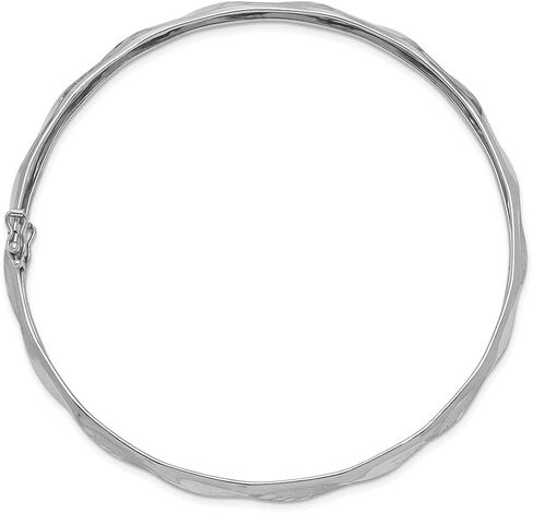 Diamond2Deal Solid 14k White Gold Satin Flexible Bangle Bracelet in Saudi Arabia