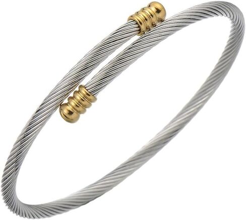 Bracelet for Women Stainless Steel 2.6mm Cable Twisted Wire Bangle Bracelets man Suitable for Christmas, Valentine's Day, Father's Day, Mother's Day gifts in Saudi Arabia