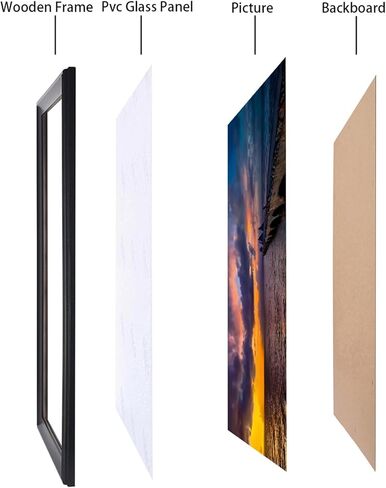 إطار صورة 10x32 إطار ملصقات 10x32 من الخشب الصلب أسود 10x32 إطار بانورامي 10x32 بوصة إطار صورة للجدار بما في ذلك الأجهزة المعلقة (Y23B1032) in Kuwait