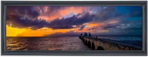 إطار صورة 10x32 إطار ملصقات 10x32 من الخشب الصلب أسود 10x32 إطار بانورامي 10x32 بوصة إطار صورة للجدار بما في ذلك الأجهزة المعلقة (Y23B1032) in Kuwait