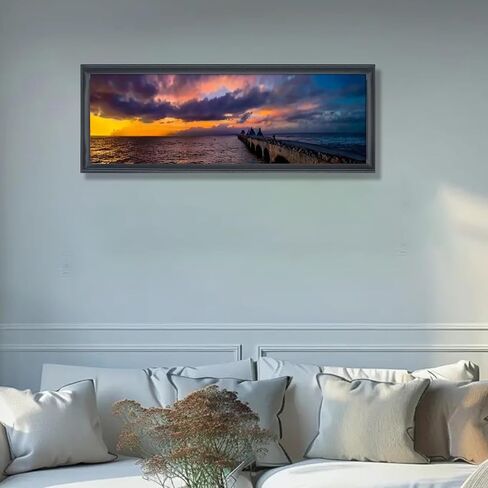 إطار صورة 10x32 إطار ملصقات 10x32 من الخشب الصلب أسود 10x32 إطار بانورامي 10x32 بوصة إطار صورة للجدار بما في ذلك الأجهزة المعلقة (Y23B1032) in Kuwait