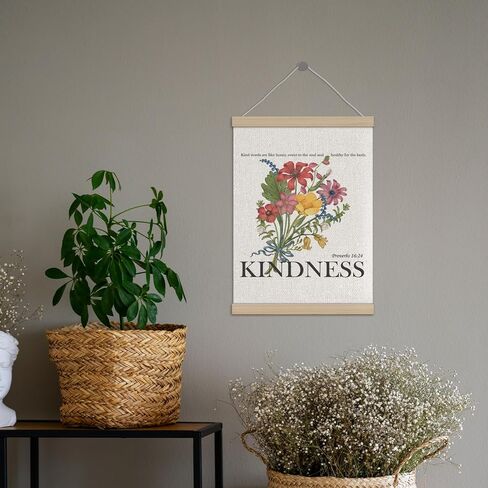 Colorful Floral Christian Poster Hanger Frame 12x16 Inch, Bible Verses Wall Decor, Kind Word Like Honey Sweet To The Soul Healthy For The Body Scripture Wall Art Decor for Church Prayer Home Room in Saudi Arabia