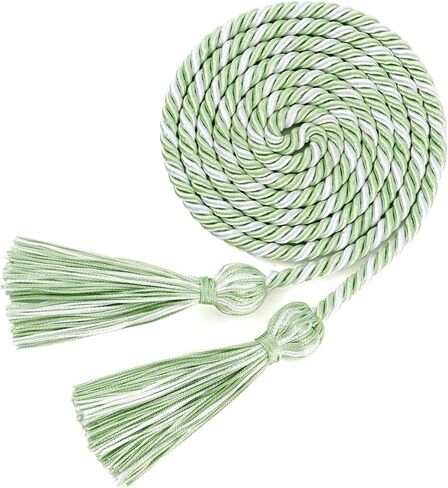Graduation Cords, Sage Green White Graduation Honor Cord, Honors Grad Ropes Cord for 2026, 66 Inch Long Braided Rope for 2026 Graduations Ceremony Decorations Bachelor Master Doctoral Gown Accessories in Saudi Arabia