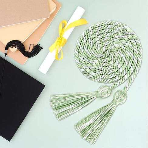 Graduation Cords, Sage Green White Graduation Honor Cord, Honors Grad Ropes Cord for 2026, 66 Inch Long Braided Rope for 2026 Graduations Ceremony Decorations Bachelor Master Doctoral Gown Accessories in Saudi Arabia