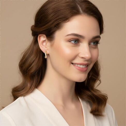 14K الذهب هوب أقراط 14K أقراط الذهب للنساء سميكة صغيرة الماس هوب القرط X على شكل الأطواق الملتوية قرط ذهبي للنساء 20 مللي متر in Kuwait