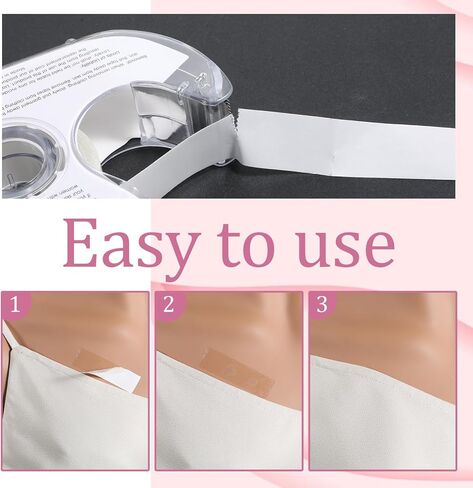 Double Sided Tape for Clothes, Strong Body Adhesive Invisible Lingerie Tapes Versatile Dress Tape with Dispenser Transparent Body Tapes for Women Clothes Skin and Bra, 5 Rolls 82 Feet in Saudi Arabia