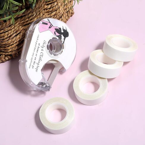 Double Sided Tape for Clothes, Strong Body Adhesive Invisible Lingerie Tapes Versatile Dress Tape with Dispenser Transparent Body Tapes for Women Clothes Skin and Bra, 5 Rolls 82 Feet in Saudi Arabia