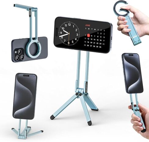 ULANZI MA30 Magnetic Phone Tripod Stand for iPhone - Aluminium Maglock Smartphone Mini Tripod Pocket Cell Phone Stand Dual-Sided Magnet Quick Mount Compatible with iPhone 16 15 14 13 12 Magsafe in Kuwait
