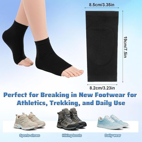 Achilles Tendon Heel Protector, Gel-Padded Compression Sock for Bursitis, Achilles Tendonitis Support Compression Socks, Everyday Wear for Men & Women-1 Pair Black in Saudi Arabia