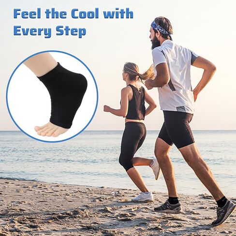 Achilles Tendon Heel Protector, Gel-Padded Compression Sock for Bursitis, Achilles Tendonitis Support Compression Socks, Everyday Wear for Men & Women-1 Pair Black in Saudi Arabia