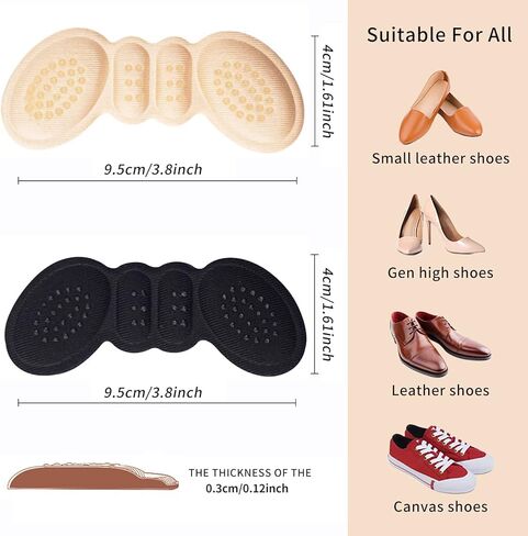 4 Pairs Heel Pads for Shoes That are Too Big, Heel Grips for Women, Anti-Slip Liner Cushions Inserts for Women Men Prevent Rubbing Blisters in Saudi Arabia